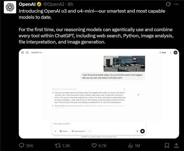 首次实现图像思考 OpenAI重磅发布o3/o4-mini：史上最强、最智能模型-萌图百科